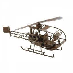 miniatura helicóptero LIBÉLULA ferro marrom 31cm Ilunato FM0017 - 1