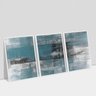 Quadro Abstrato Mármore Grande Para Sala Decorativos Azul Turquesa Cinza e Preto - KIT COM 3 QUADROS - 2