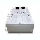 Ver imagem 4 de Banheira de Hidromassagem Acrilic Dupla Top Line Ouro Fino com Cromoterapia LED e Apoios para Cabeça 1,80x1,20m Branco 220V