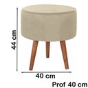 Ver imagem 2 de Puff Puf Redondo Pes Palito 44x40cm Suede Bege MPassos