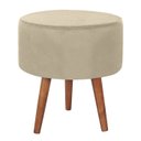 Ver imagem 1 de Puff Puf Redondo Pes Palito 44x40cm Suede Bege MPassos