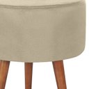 Ver imagem 4 de Puff Puf Redondo Pes Palito 44x40cm Suede Bege MPassos