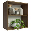 Ver imagem 4 de Armário Aéreo 60 Cm com 2 Nichos Abertos para Cozinha Madesa Lux, Glamy, Agata, Stella - Rustic