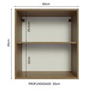 Ver imagem 2 de Armário Aéreo 60 Cm com 2 Nichos Abertos para Cozinha Madesa Lux, Glamy, Agata, Stella - Rustic
