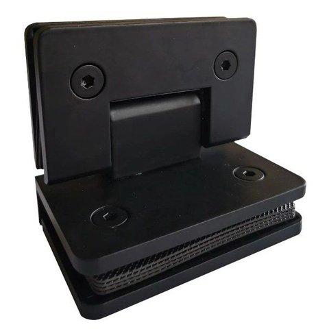 Dobradiça Inox Gv48 90º Porta de Vidro e Box Canto Preta - Vidro/vidro