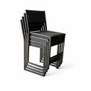 Ver imagem 3 de Kit 4 Cadeira Empilhável Preta Assento e Encosto Estofado Preto