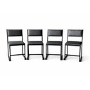Ver imagem 2 de Kit 4 Cadeira Empilhável Preta Assento e Encosto Estofado Preto