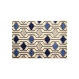 Tapete Supreme Imperial Azul e Bege 150x200cm São Carlos - 2