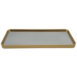 Bandeja Decorativa de Vidro Multiuso Retangular - Dourado - 2