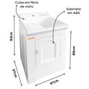 Ver imagem 4 de Gabinete Tanque de Lavar Roupas 38l Branco Fibra Stilofibras Lavanderia Área de Serviço