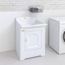 Ver imagem 5 de Gabinete Tanque de Lavar Roupas 38l Branco Fibra Stilofibras Lavanderia Área de Serviço