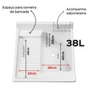 Ver imagem 2 de Gabinete Tanque de Lavar Roupas 38l Branco Fibra Stilofibras Lavanderia Área de Serviço