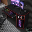 Ver imagem 1 de Mesa Computador Gamer Sua Praticidade Trabalho e Diversao:preto/vermelho