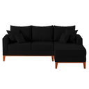 Ver imagem 3 de Sofá 3 Lugares Beny com Chaise Direito Corino Preto