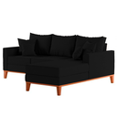 Ver imagem 4 de Sofá 3 Lugares Beny com Chaise Direito Corino Preto