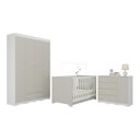 Ver imagem 2 de Quarto de Bebê Completo com Berço Americano 3 em 1 Realeza Multimóveis Mp4583 Branco/off White