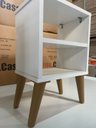 Ver imagem 3 de Kit 2 Mesas de Cabeceira Nicho Quarto Casal Decoração Retro Pés Reguláveis