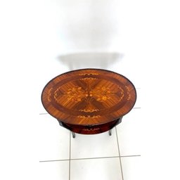 Mesinha Oval Francesa Original Marquiterrie Madeira Radica - 3