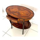 Ver imagem 1 de Mesinha Oval Francesa Original Marquiterrie Madeira Radica