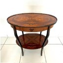 Ver imagem 5 de Mesinha Oval Francesa Original Marquiterrie Madeira Radica