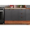 Ver imagem 6 de Cozinha Modulada Completa Bella 4 Peças (2armários+1balcão+1paneleiro) C4p57 Nogal/cinza -