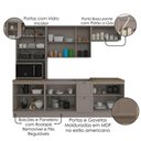 Ver imagem 4 de Cozinha Armário 6 Peças Balcão Pia sem Tampo 270 cm Unna Gris Poliman