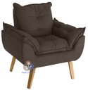 Ver imagem 2 de Kit 2 Poltronas Decorativas Opala Suede Marrom Su Decor
