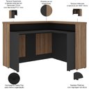 Ver imagem 5 de Balcão de Atendimento para Recepção em L Unik A02 Nogal Preto - Lyam Decor