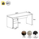 Ver imagem 3 de Escrivaninha 180cm X 70cm Pé Painel Gaveteiro 3 Gavetas F5 Cor:macadâmia com Branco