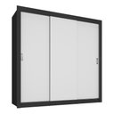 Ver imagem 2 de Guarda-roupa Casal Multimóveis Barcelona 3 Portas de Correr Cr35401 Preto/branco