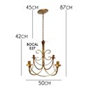 Ver imagem 3 de Lustre Dourado para Sala Decoração Moderna