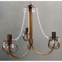 Ver imagem 1 de Luminária de Teto Rustico com Cristais para Sala de Jantar e Estar
