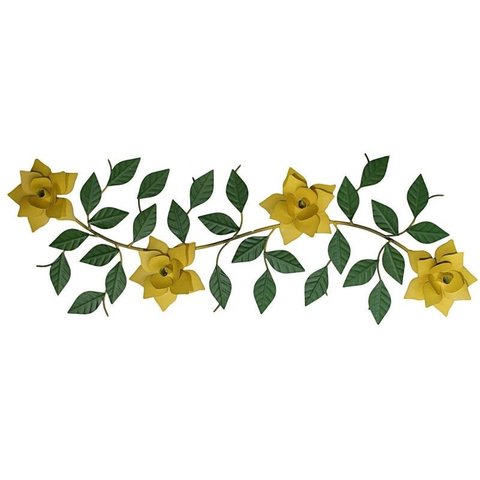 Arabesco Parede de Ferro Galho Artesanal Sala Varanda Área Gourmet - Amarelo