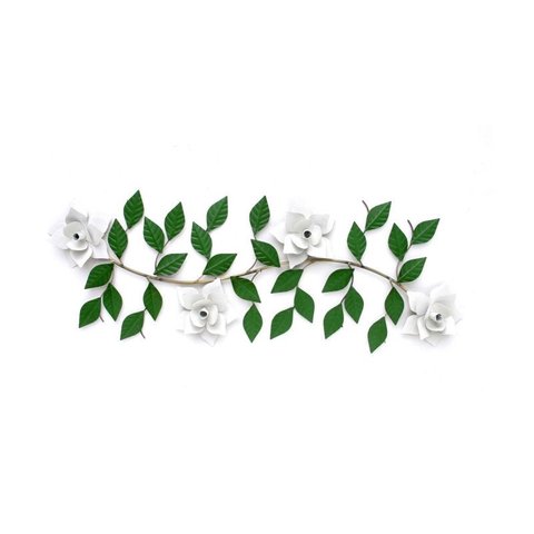 Arabesco Parede de Ferro Galho Artesanal Sala Varanda Área Gourmet - Branco