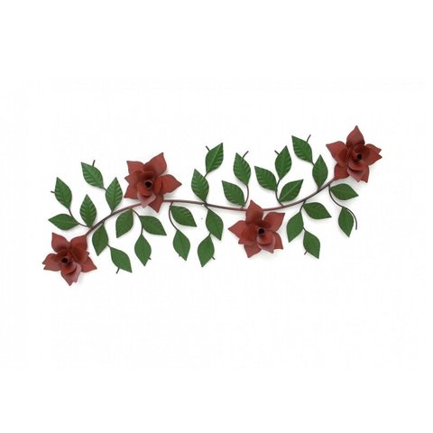 Arabesco Parede de Ferro Galho Artesanal Sala Varanda Área Gourmet - Vermelho Escuro