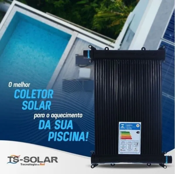 5 Placas 2mt - Aquecedor Solar Piscinas -3m²/4.000 Litros - Marca Ts Solar - 5