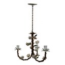 Ver imagem 2 de Lustre Simples Artesanal de Metal com Flores para Cozinha e Area Gourmet - Branco