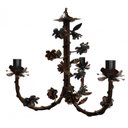 Ver imagem 1 de Lustre Simples Artesanal de Metal com Flores para Cozinha e Area Gourmet - Verniz