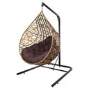 Ver imagem 6 de Cadeira Balanço Ninho Suspenso Gota Tramado Almofada Impermeável Acesse Móveis Caramelo-marrom