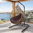 Ver imagem 1 de Cadeira Balanço Ninho Suspenso Gota Tramado Almofada Impermeável Acesse Móveis Caramelo-marrom