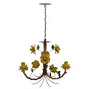 Ver imagem 3 de Lustre Artesanal Iluminação Media para Cozinha Pequena com Flores - Amarelo