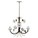 Ver imagem 3 de Lustre Artesanal Iluminação Media para Cozinha Pequena com Flores - Branco