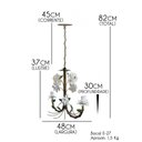 Ver imagem 2 de Lustre Artesanal Iluminação Media para Cozinha Pequena com Flores - Branco