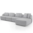 Ver imagem 6 de Sofá 5 Lugares com Chaise Direito Sala Living 328cm Arlo F04 Veludo Cinza Tc-12023 - Lyam Decor