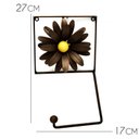 Ver imagem 1 de Porta Papel Higienico Rustico Banheiro Colonial com Flor de Ferro - Verniz