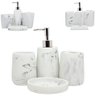KIT ACESSÓRIOS DE BANHEIRO LAVABO 4 PEÇAS RESINA MARMORIZADO:PD272 - 6