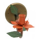 Ver imagem 1 de Arandela de Parede Artesanal de Ferro com Flor Rustica Area Interna - Laranja