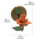 Ver imagem 2 de Arandela de Parede Artesanal de Ferro com Flor Rustica Area Interna - Laranja