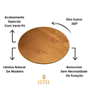 Ver imagem 2 de Prato Giratório Mel 50cm Madeira Laminado para Sobrepor Decorar Mesa de Jantar