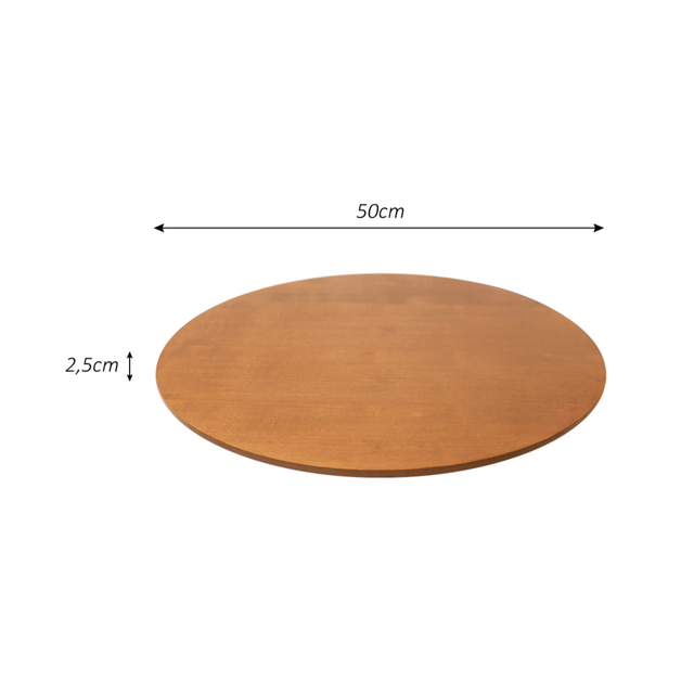 Prato Giratório Mel 50Cm Madeira Laminado Para Sobrepor Decorar Mesa de Jantar - 4